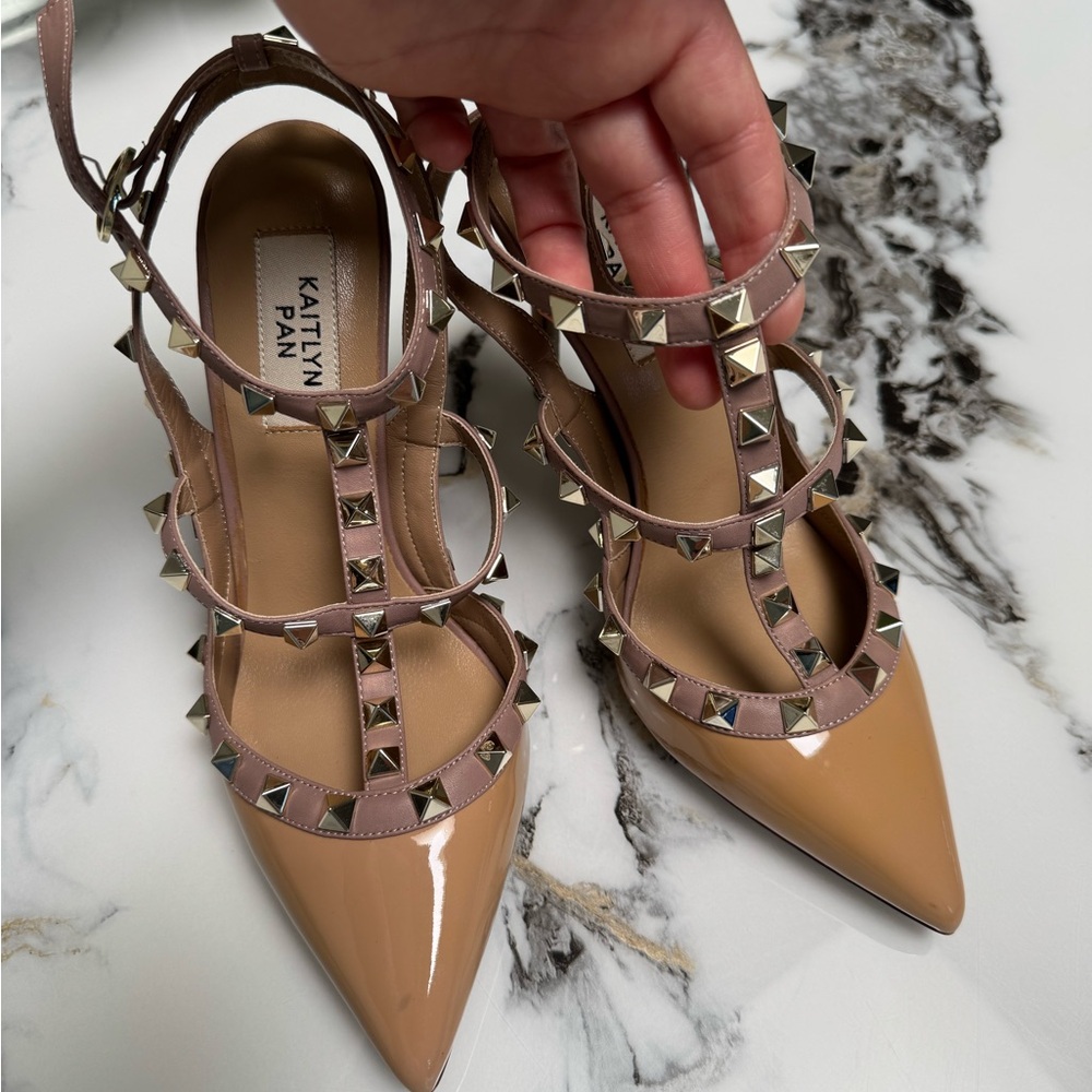 Kaitlyn Nude Studded Heels
